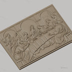 Fichier CNC & impression 3D La Cène, Jésus et apôtres à table, haute qualité relief STL