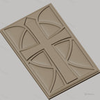 Fichier CNC & impression 3D croix chrétienne, motif géométrique, haute qualité relief STL