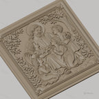 Fichier CNC & impression 3D Jésus avec enfants, scène religieuse florale, haute qualité relief STL