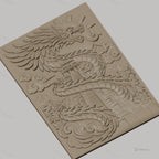 Fichier CNC & impression 3D dragon aztèque, pyramide ancienne et nuages, haute qualité relief STL