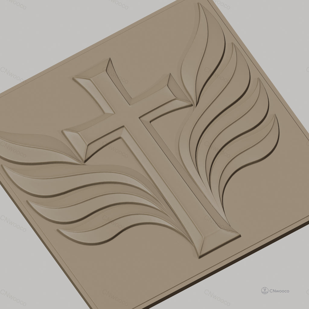 Fichier CNC & impression 3D Croix avec ailes, haute qualité relief STL