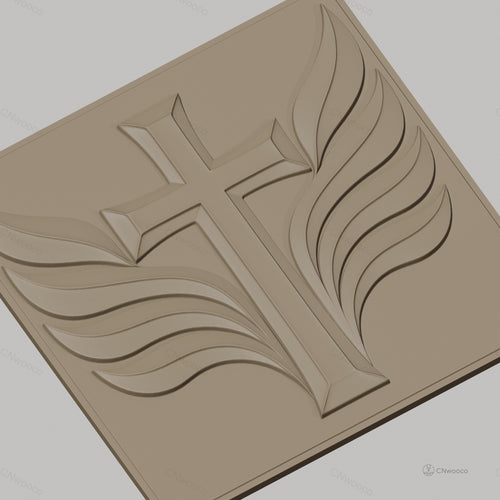 Fichier CNC & impression 3D Croix avec ailes, haute qualité relief STL