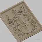 Fichier CNC & impression 3D musique violon notes ornement, haute qualité relief STL