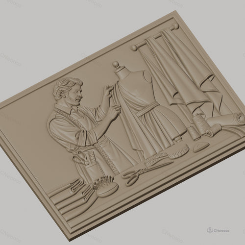 Fichier CNC & impression 3D tailleur couture, mannequin, tissu, outils haute qualité relief STL