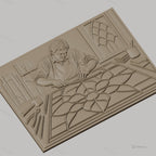 Fichier CNC & impression 3D artisan créant vitrail fleur, atelier et outils, haute qualité relief STL