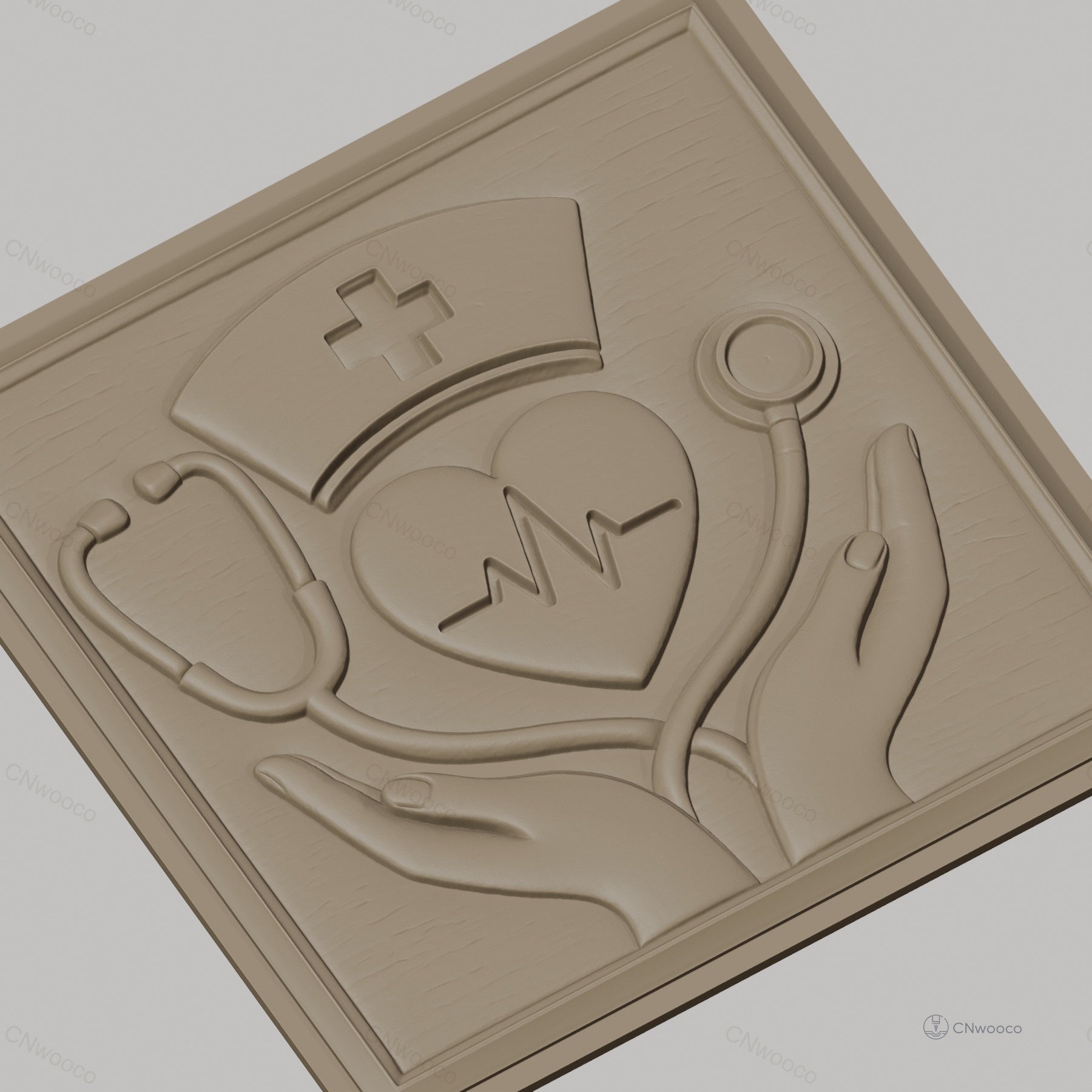 Fichier CNC & impression 3D Hemodialyse santé infirmière stéthoscope coeur infirmière haute qualité relief STL