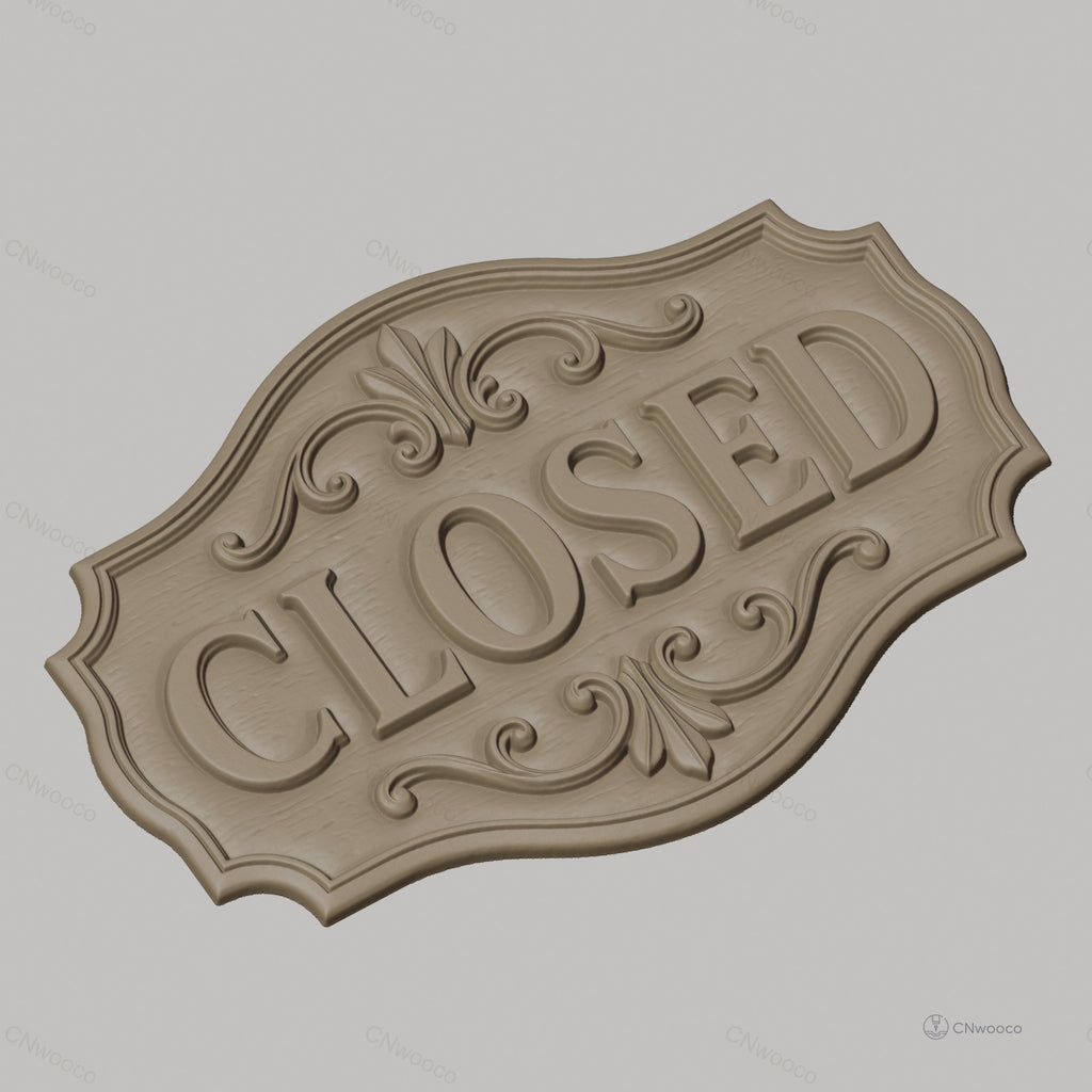 Fichier CNC & impression 3D enseigne CLOSED décorative classique, STL très haute qualité