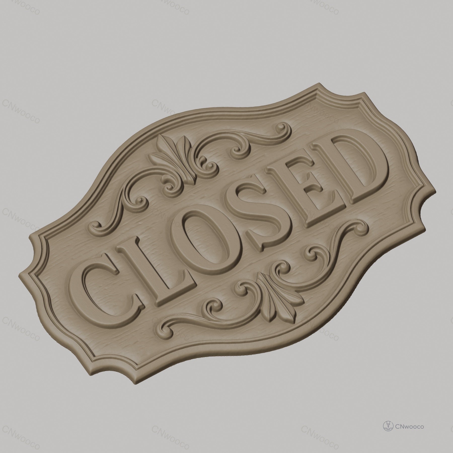 Fichier CNC & impression 3D enseigne CLOSED décorative classique, STL très haute qualité