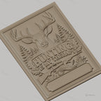 Fichier CNC & impression 3D chasse, cerf, fusil, canard, forêt, texte Hunting is my therapy, haute qualité relief STL