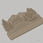 Fichier CNC porte-clés mural enseigne murale Lake House nature, décor chalet et forêt, STL très haute qualité