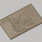 Fichier CNC & impression 3D Passage de la Mer Rouge, Moïse et peuple traversant, haute qualité relief STL