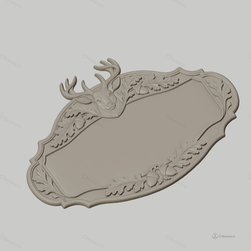 Fichier CNC & impression 3D enseigne décorative tête de cerf et glands, STL très haute qualité
