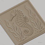 Fichier CNC & impression 3D hippocampe marin, algues et cailloux relief, haute qualité relief STL