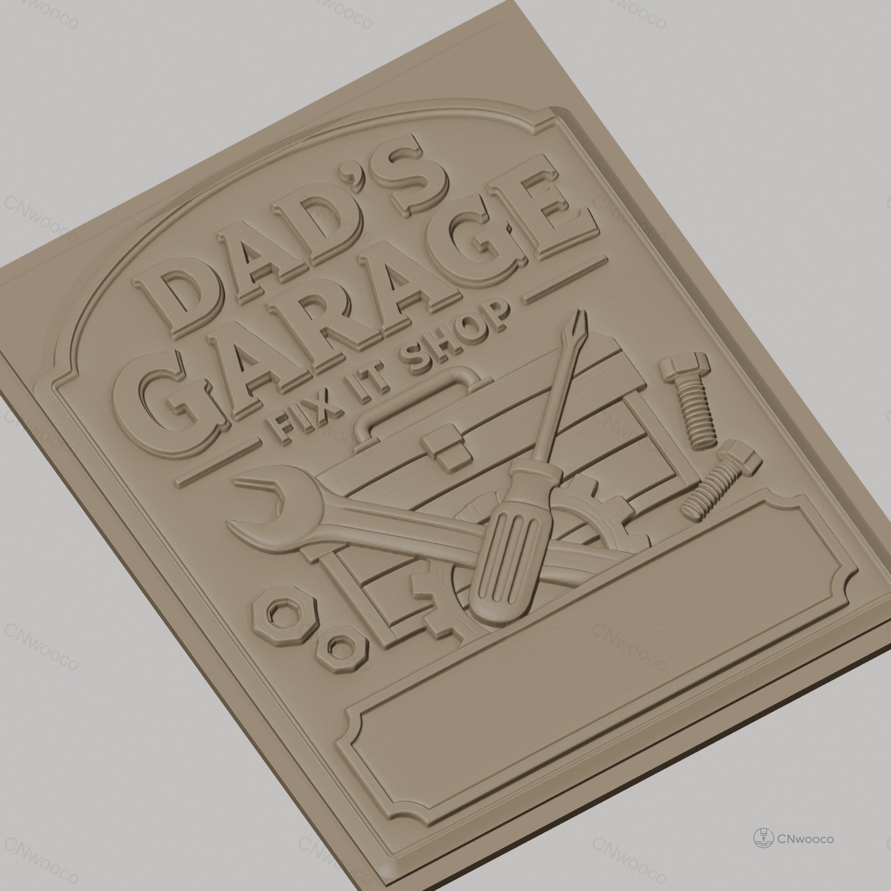 Fichier CNC & impression 3D garage de papa, boîte à outils, clés, vis et écrous haute qualité relief STL