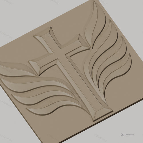 Fichier CNC & impression 3D croix chrétienne avec ailes, haute qualité relief STL