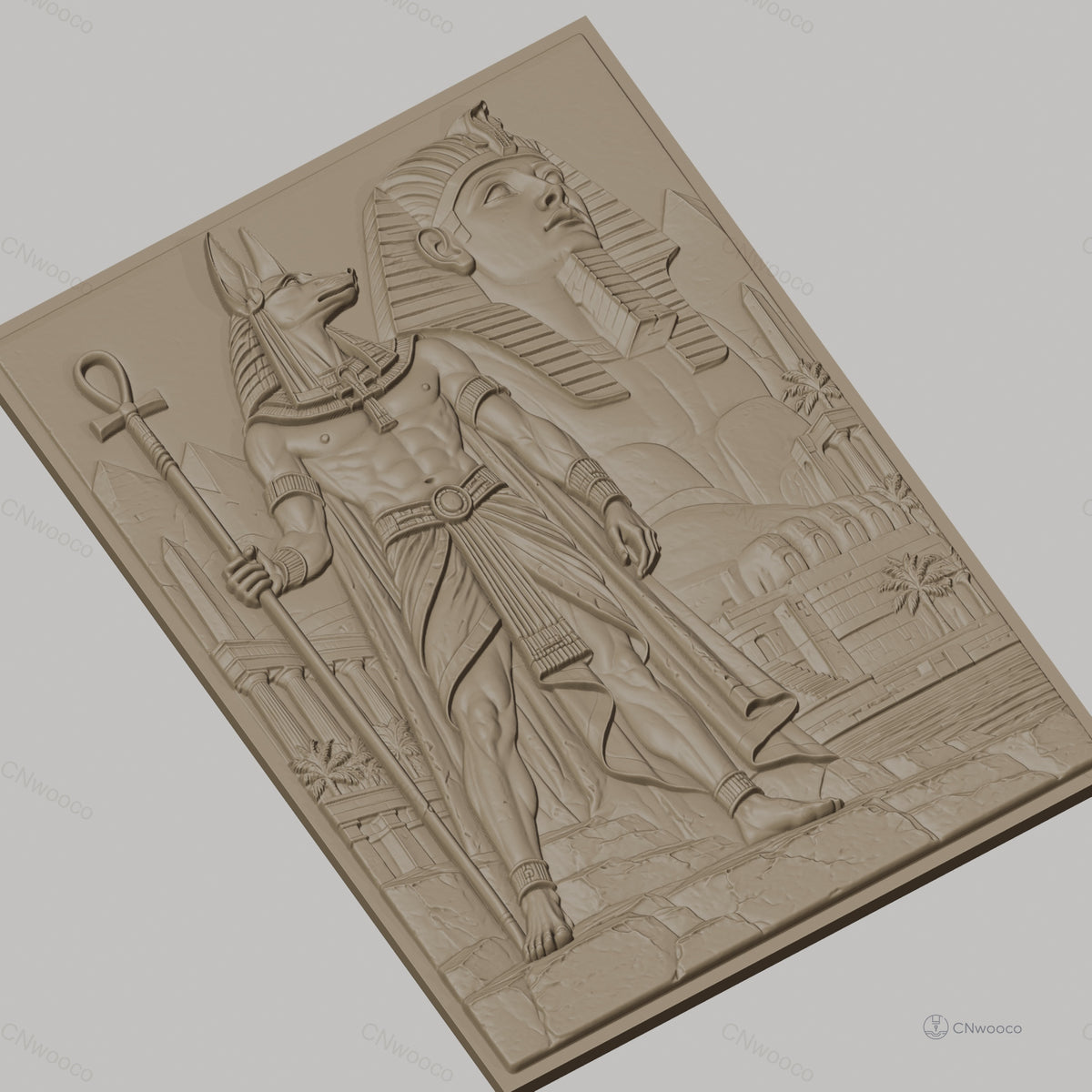 Fichier CNC & impression 3D Égypte antique, Anubis, Sphinx, pyramides, haute qualité relief STL
