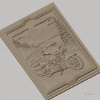Fichier CNC & impression 3D moto routière, paysage montagne route lac cadre décoratif, haute qualité relief STL