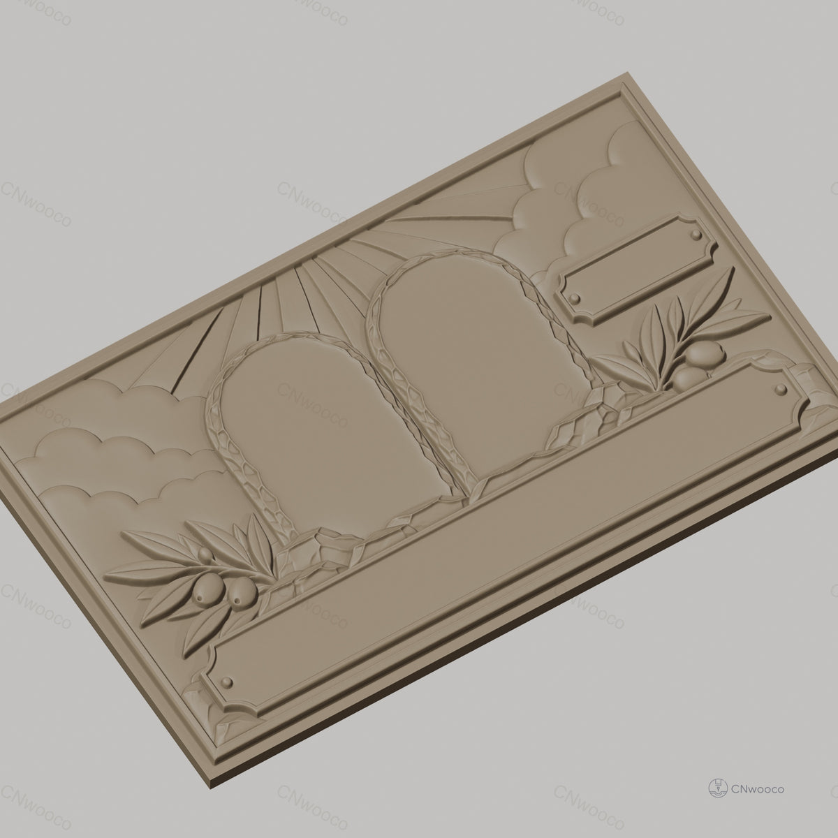 Fichier CNC & impression 3D Tables des lois, rayons du soleil, branchages d'olivier, haute qualité relief STL