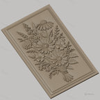 Fichier CNC & impression 3D bouquet de fleurs sauvages, marguerites et feuillages, haute qualité relief STL