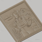 Fichier CNC & impression 3D paysan, champ de blé, grange, haute qualité relief STL