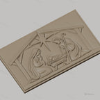 Fichier CNC & impression 3D scène de la Nativité, crèche avec Marie Joseph et bébé Jésus, haute qualité relief STL