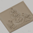 Fichier CNC & impression 3D Halloween, citrouilles empilées avec feuilles, haute qualité relief STL