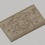 Fichier CNC & impression 3D scène de la nativité, Marie Joseph Jésus crèche animaux, haute qualité relief STL