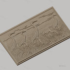 Fichier CNC & impression 3D hérons au coucher de soleil, paysage marécage relief, haute qualité relief STL