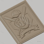 Fichier CNC & impression 3D baseball, batte, gant et casquette, haute qualité relief STL