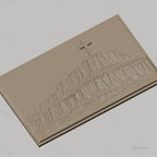 Fichier CNC & impression 3D montagne plateau croix christianisme, paysage relief hautes falaises, haute qualité relief STL