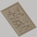 Fichier CNC & impression 3D colibri et fleurs d'hibiscus, feuilles détaillées haute qualité relief STL