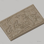 Fichier CNC & impression 3D scène de la crèche, Marie Joseph bébé Jésus étoile et moutons, haute qualité relief STL