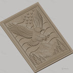 Fichier CNC & impression 3D aigle américain, montagnes, sapins, étoiles, haute qualité relief STL
