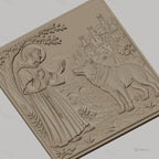 Fichier CNC & impression 3D Saint François d'Assise, loup, village médiéval, haute qualité relief STL