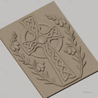 Fichier CNC & impression 3D Croix celte ornée de fleurs, relief sculpté haute qualité relief STL