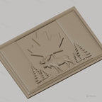 Fichier CNC & impression 3D drapeau canadien, élan et sapins en relief, haute qualité relief STL