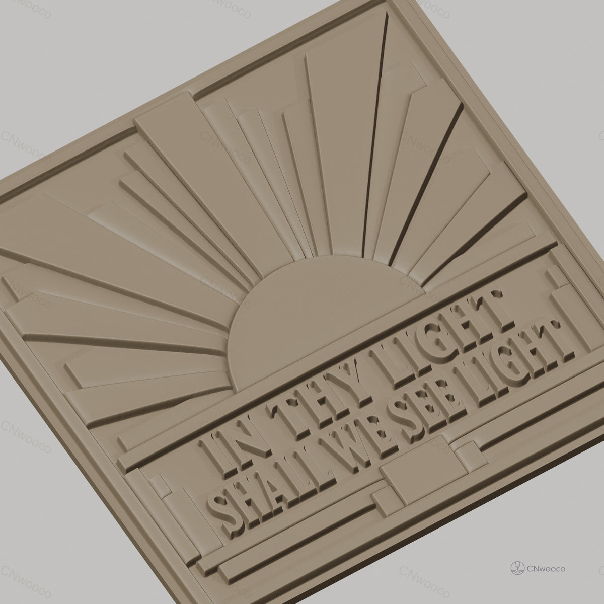 Fichier CNC & impression 3D soleil levant, texte inspirant, haute qualité relief STL