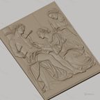 Fichier CNC & impression 3D saint Sébastien, flèches, femmes assistantes, haute qualité relief STL