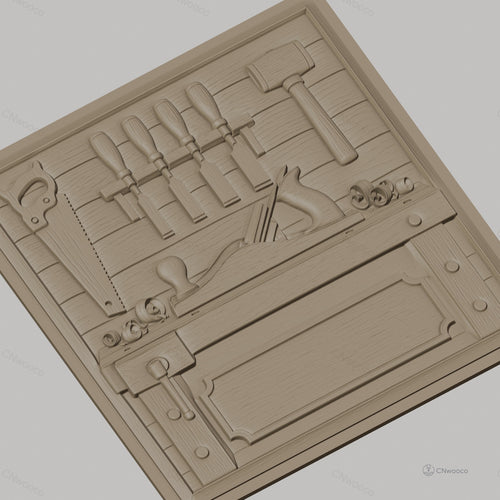 Fichier CNC & impression 3D atelier de menuiserie, établi, outils à bois, haute qualité relief STL