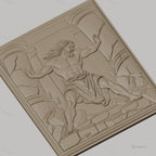 Fichier CNC & impression 3D Hercule poussant les colonnes, muscles et ruines, haute qualité relief STL