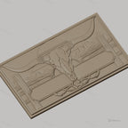 Fichier CNC & impression 3D décoration western, crâne de taureau et paysage désertique, haute qualité relief STL