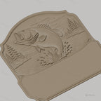 Fichier CNC & impression 3D plaque décorative poisson sautant lac, forêt, nature, STL très haute qualité
