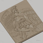 Fichier CNC & impression 3D Gladiateur romain, Colisée antique, épée, bouclier, haute qualité relief STL