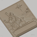 Fichier CNC & impression 3D berger avec agneau et étoile de Bethléem, paysage biblique, haute qualité relief STL