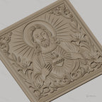 Fichier CNC & impression 3D Jésus Christ, cœur sacré, lys et ornements, haute qualité relief STL