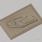 Fichier CNC & impression 3D voiture de course, relief dynamique piste de vitesse, haute qualité relief STL