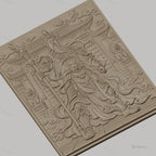 Fichier CNC & impression 3D guerrier chinois, temple, dragons, haute qualité relief STL