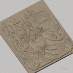 Fichier CNC & impression 3D Poseidon dieu de la mer, trident, dauphins, château sous-marin, haute qualité relief STL