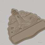 Fichier CNC & impression 3D enseigne phare maritime, vagues et ciel, STL très haute qualité