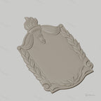Fichier CNC & impression 3D plaque décorative avec torche et feuillage, STL très haute qualité